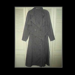 SHEIN GRAY DOUBLE BREASTED LONG DRESS COAT W/BELT-WOMENS SIZE 2XL